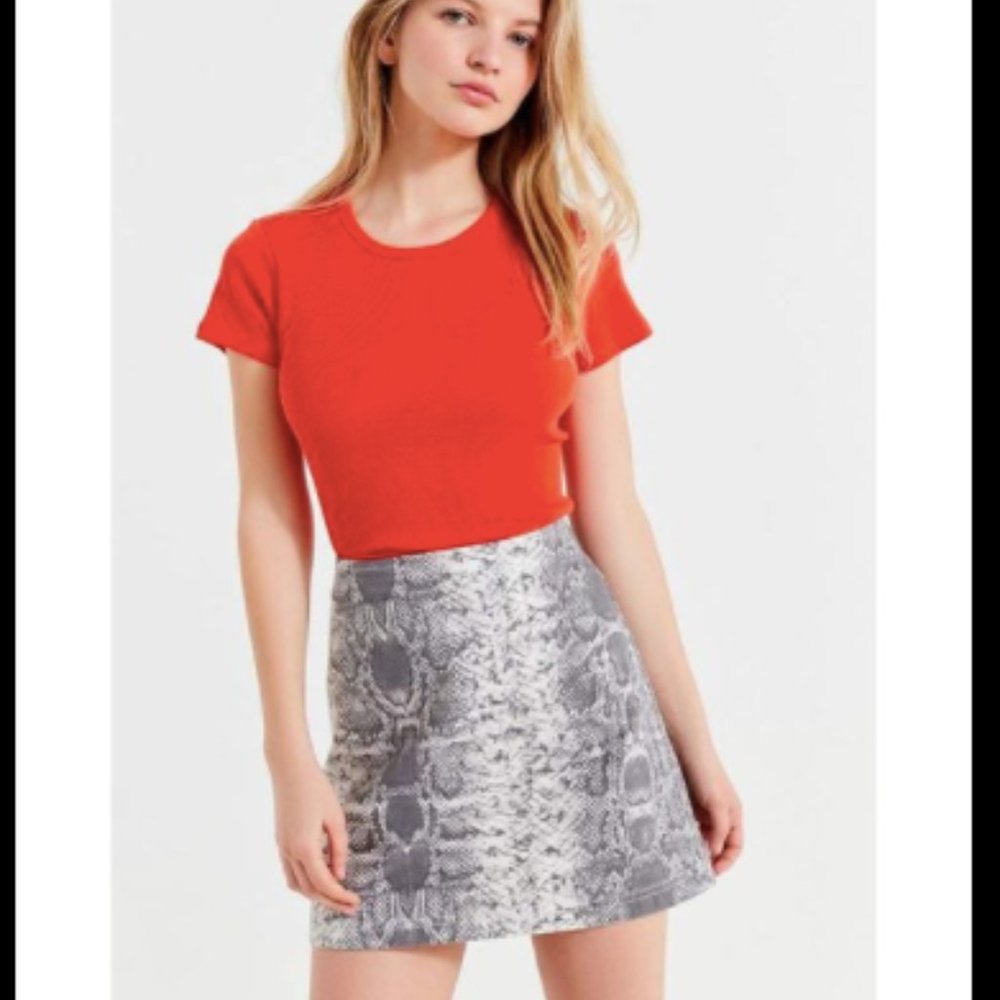 UO Snakeskin Print Mini Skirt